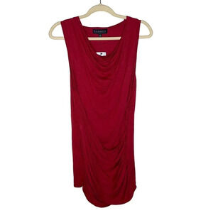NWT ELOQUII Draped Wrap Front Ruched Red Sleeveless Top Blouse Shirt Size 14 NEW